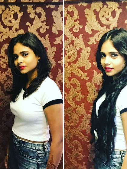Another look at this incredible transformation to long, wavy hair, perfect for adding drama and volume.