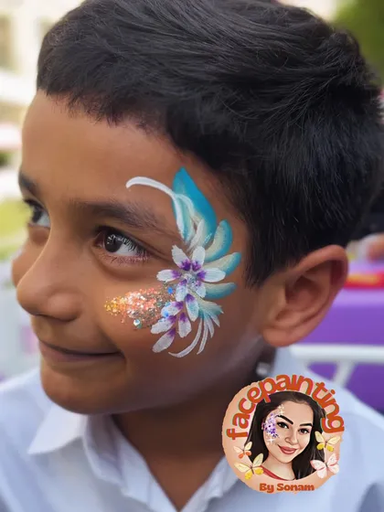 Another shot of making memories colorful with a cool blue floral design.