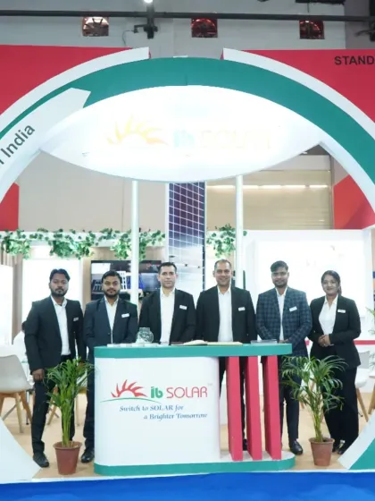 The IB Solar team at our booth during Day 2 of the Bharat Solar Expo. The event was a phenomenal experience, allowing us to connect with partners and demonstrate our cutting-edge solar panel technology.