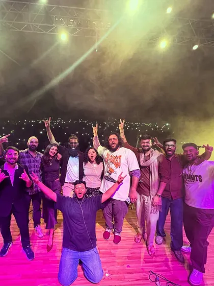 My amazing band. We live for these moments right after a show, full of energy and excitement. We can bring this full live band experience to your event.