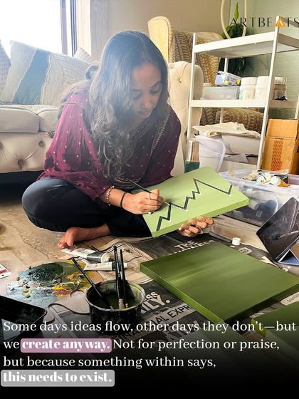 Some days ideas flow, and other days they do not. But I create anyway. I create not for perfection or for praise, but because something within me says that this needs to exist. This is my messy, real, creative process on the studio floor.