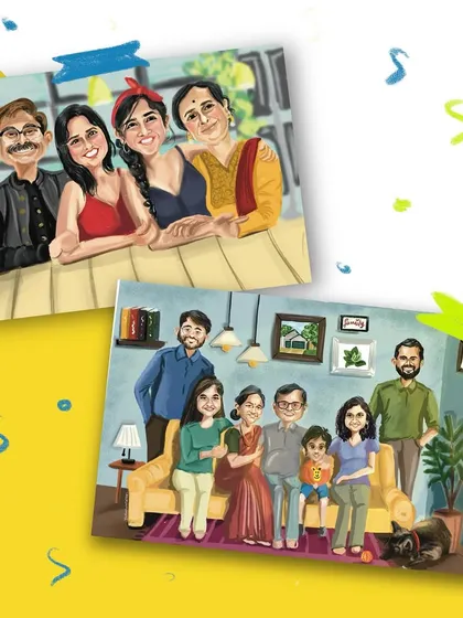 Let's capture your family's unique personality! I create fun, custom digital caricatures and family portraits that make for unforgettable gifts and home decor. We can include everyone, even the furry members of the family.