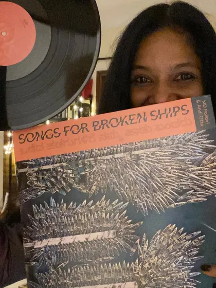 Holding the vinyl of our album 'Songs for Broken Ships'. There is a special feeling in seeing a long-term project become a tangible piece of art. I am thrilled this album was nominated for the German Record Critics' Award.