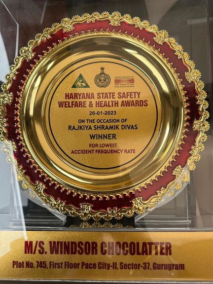 This second award from the Haryana State Safety Welfare & Health department recognizes our workshop for having the 'Lowest Accident Frequency Rate', underscoring my commitment to safe work practices.