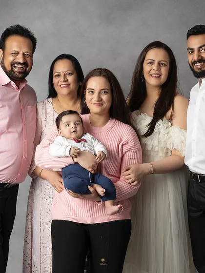 The whole family together! Extended family sessions are a wonderful way to capture multiple generations of love. The joy a new baby brings to everyone is truly special to witness.