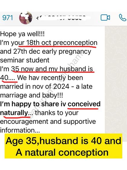 A natural conception for a couple where the wife is 35 and the husband is 40. Age is just a number when you support your body.