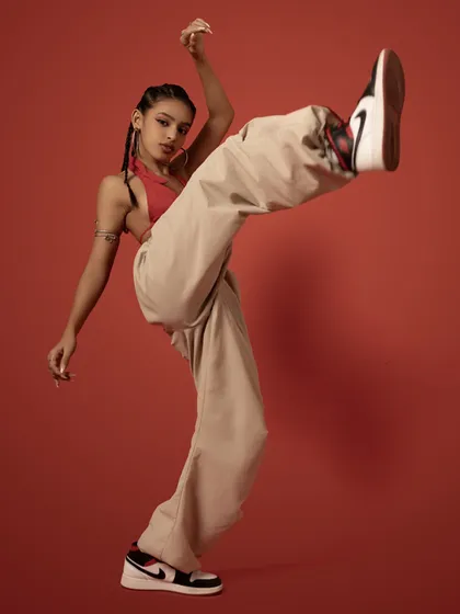 For me, dance is a powerful form of self-expression. This shot from a recent photoshoot captures the strength and dynamism that I bring into my choreography and teaching.