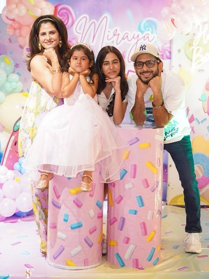 Another fun shot of the Gupta family posing at the party. Creating a fun and memorable experience for the whole family is what we do best.