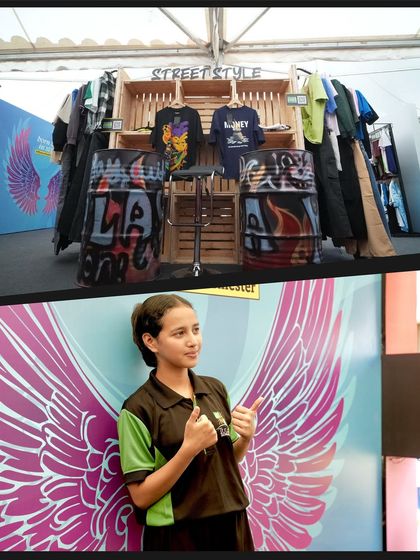 The Streetstyle zone at our Myntra pop-up featured curated looks and an Instagram-worthy photo op with angel wings. This setup encouraged user-generated content and made the brand a part of the campus's social conversation.