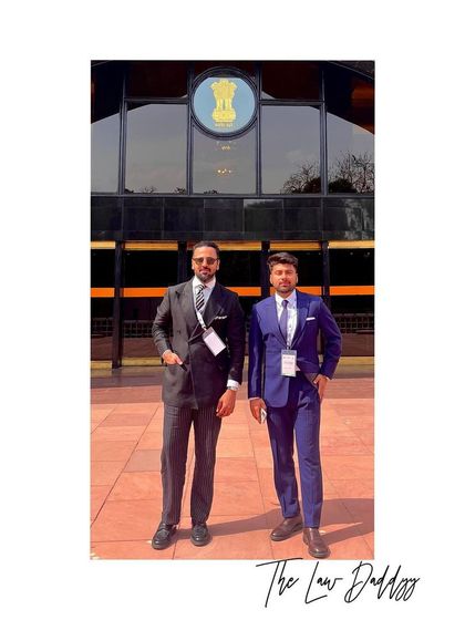 With my colleague outside Vigyan Bhawan for an international legal conference on the future of global trade. Engaging with these topics is crucial for advising clients in an interconnected world.