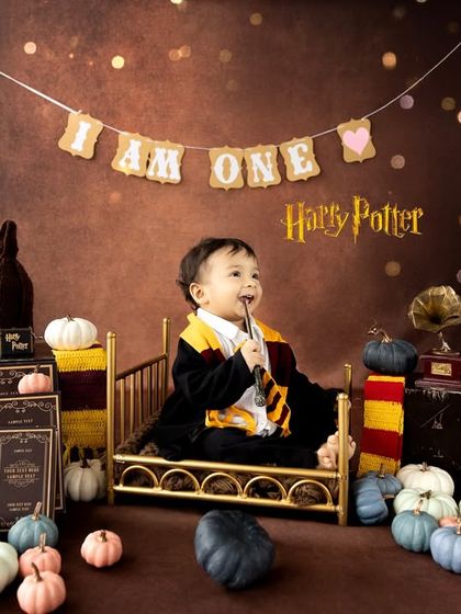 A little wizard in training, complete with a sorting hat and magical pumpkins. I have a wide range of costumes and props to make your child's favorite story come to life.