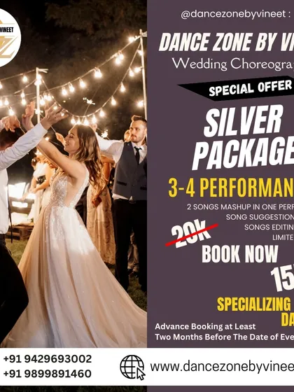 A smaller version of our Silver Package, this offer includes 3-4 performances. It's an affordable way to add professionally choreographed dances to your wedding.