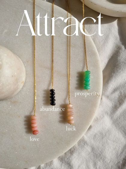 Another view of my collection, showing pendants for love, abundance, luck, and prosperity.