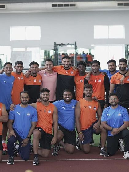 The team together during a pre-season gym session. The camaraderie built here is as important as the physical strength we develop.