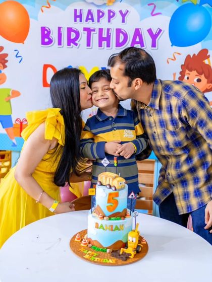 Birthday kisses for Damian. It's so rewarding to create cakes that bring so much joy to family celebrations.