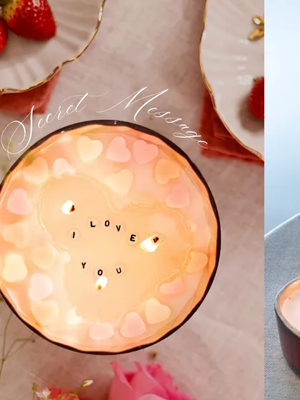 A secret message for your love. As this candle burns, the words "I LOVE YOU" are revealed, making it a magical and romantic surprise for your special someone.