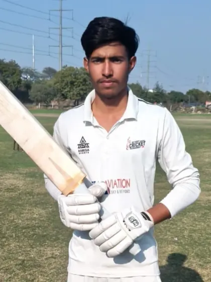 Ranveer Singh, one half of the match-winning partnership, posing with his bat. His solid innings was crucial for the team's victory.