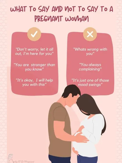 Knowing what to say, and what not to say, to a pregnant woman can make a huge difference. This guide offers helpful phrases for providing support and avoiding common unhelpful comments.