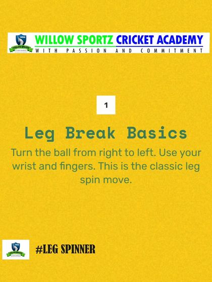 The basics of the leg break. This is the classic, stock delivery for any leg spinner, and we ensure our bowlers master it first.