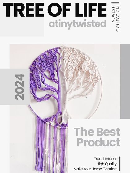 A poster celebrating my Tree of Life collection. This design is one of my best-selling products, a high-quality, trend-setting piece that makes any home feel more comfortable and soulful.