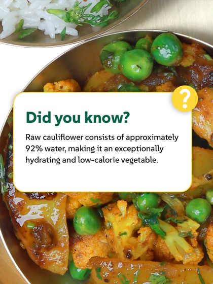 Did you know? Raw cauliflower is 92% water, making it hydrating and low-calorie. It's also rich in choline, which is good for memory and mood. Comfort food can be brain food too!