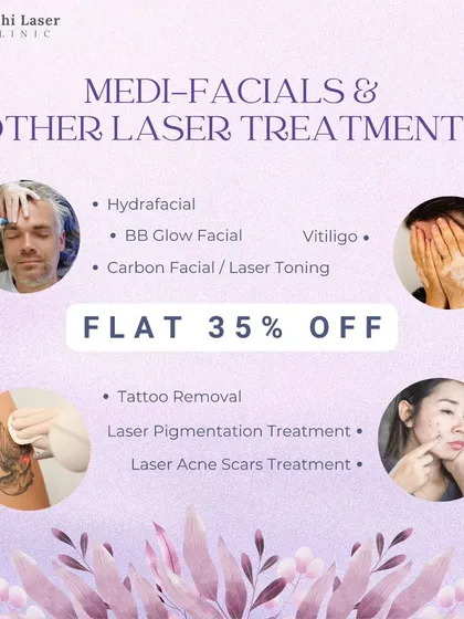 Our summer specials are designed to help you look and feel your best. This graphic details our offers across different categories, including laser hair reduction, medi-facials, and anti-aging treatments.