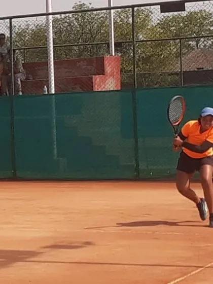 Samaira Malik in action during the AITA National Series Under-18 tournament where she reached the finals. Her focus and determination are an inspiration.