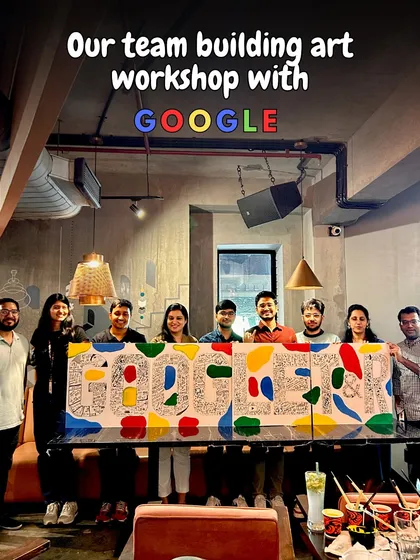 What an amazing team building session with Google! This is the final result of our group doodling challenge, where each person contributed to create a single, massive piece of art that represents their team's spirit.