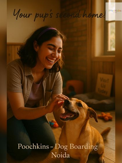 This is what we mean by a second home. A happy dog getting lots of love and attention in a comfortable, homely setting.