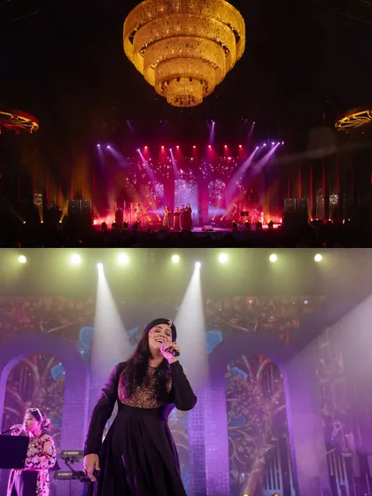 A powerful performance during our Sufi night. We ensure the stage design, lighting, and acoustics are perfectly matched to the musical genre, creating a deeply moving and memorable experience for everyone.