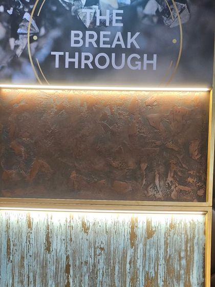 'The Breakthrough' series from Arrcoat, featuring finishes that mimic oxidized metal and distressed wood. These are perfect for industrial or rustic-chic interiors.