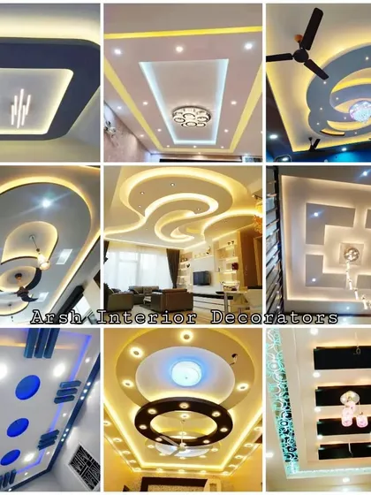 A collage of beautiful and viral false ceiling designs. This collection highlights my ability to create a wide range of styles, from wavy and organic to bold and geometric, all with a premium finish.