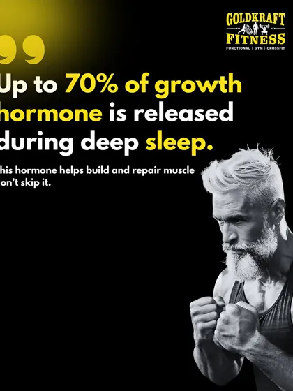 Did you know that up to 70% of your growth hormone is released during deep sleep? This hormone is vital for building and repairing muscle, so don't skip your rest.