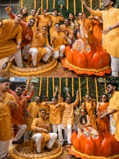 Pure, unadulterated joy. A Haldi ceremony is about vibrant colors and infectious laughter, and we are there to document every fun-filled, candid moment with your loved ones.