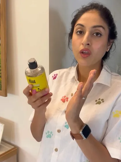 Explaining the benefits of using a water additive for Pantu's dental health.