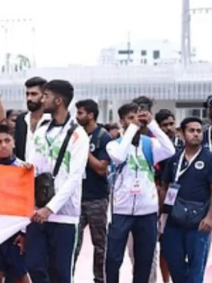 A closer look at our fighters representing India. The focus and determination on their faces show they are ready for the challenge.