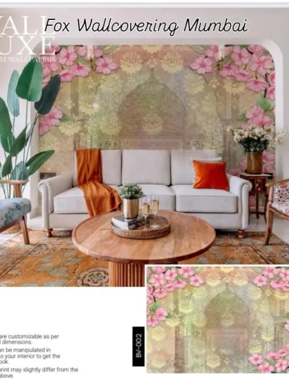 A 'Wall Luxe' design featuring a floral arch. This creates a beautiful frame effect, perfect for a sofa or bed backdrop.
