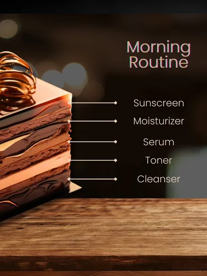 This is a sample morning routine. The general rule is to apply products from the thinnest consistency to the thickest, always ending with sunscreen.