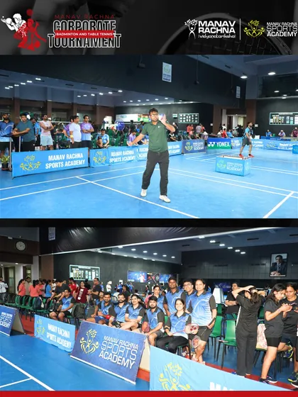 The crowd cheers on their colleagues. Our events create an electrifying atmosphere, turning a corporate tournament into a major sporting spectacle.