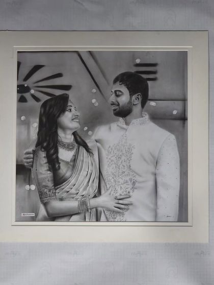 The final piece in a simple white frame.