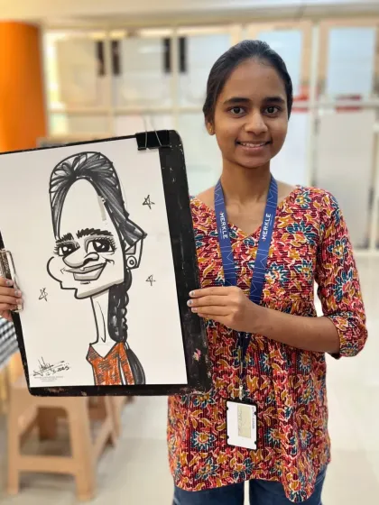 Another great reaction from the Women's Day celebration. My quick sketches are a fun surprise for employees.