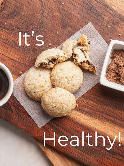 It's healthy! This image of my Lava Cookies broken open shows the delicious interior while reminding you that my treats are made with wholesome ingredients.