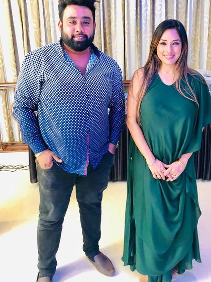 With a lovely celebrity guest at one of my shows.