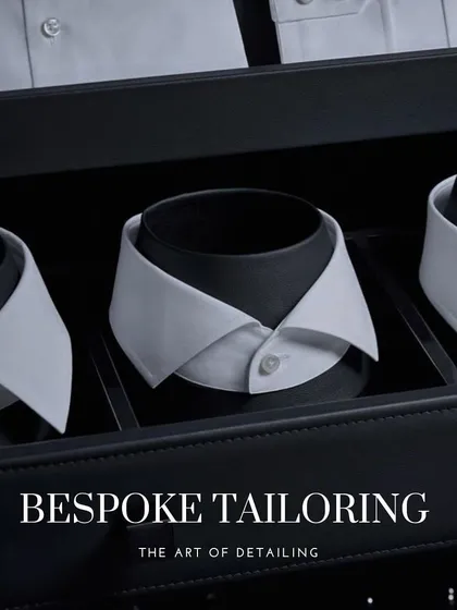 The art of detailing extends to every element, including the collar. I guide clients through various collar styles to frame the face and complement their choice of tie.