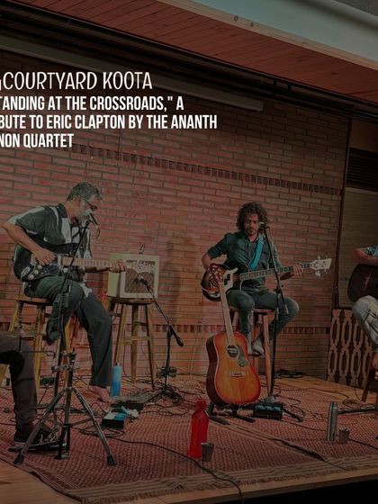 A performance of "Standing at the Crossroads," a tribute to Eric Clapton by the Ananth Menon Quartet. Our venue is perfect for unplugged and acoustic sets that celebrate legendary musicians.