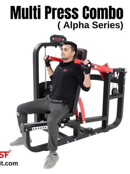 A user demonstrating the shoulder press.