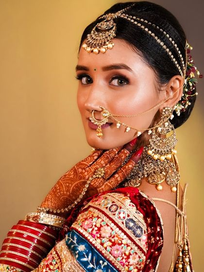 A stunning profile of a traditional bride, captured for a student's portfolio. Notice the perfect contour and glowing skin.
