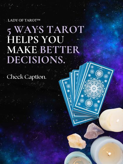Here are five ways tarot helps you make better decisions. It highlights what you're ignoring, reveals energetic blocks, shows potential outcomes, helps separate fear from intuition, and brings subconscious thoughts to light.