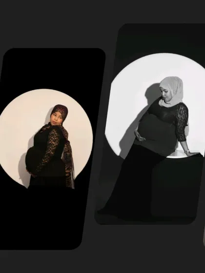 More creative silhouette ideas. This collage demonstrates different ways to use backlighting for powerful and unique maternity portraits, especially for clients who prefer more modest shots.