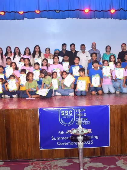 This is what pure joy and achievement look like. Our students proudly display their certificates on stage during our Annual Day and Summer Camp Closing Ceremony, a culmination of their hard work and creative exploration.